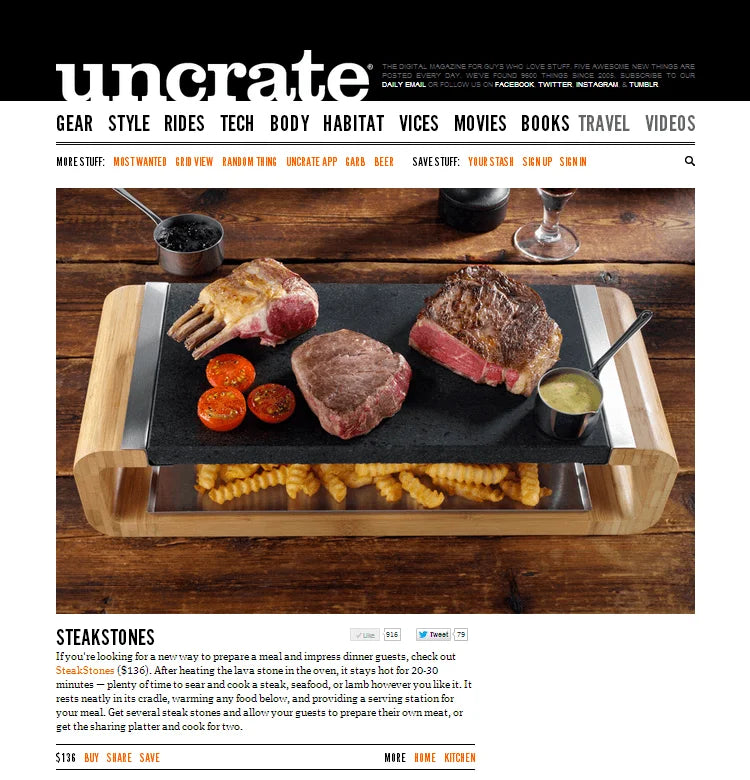 SteakStones Feature on Uncrate