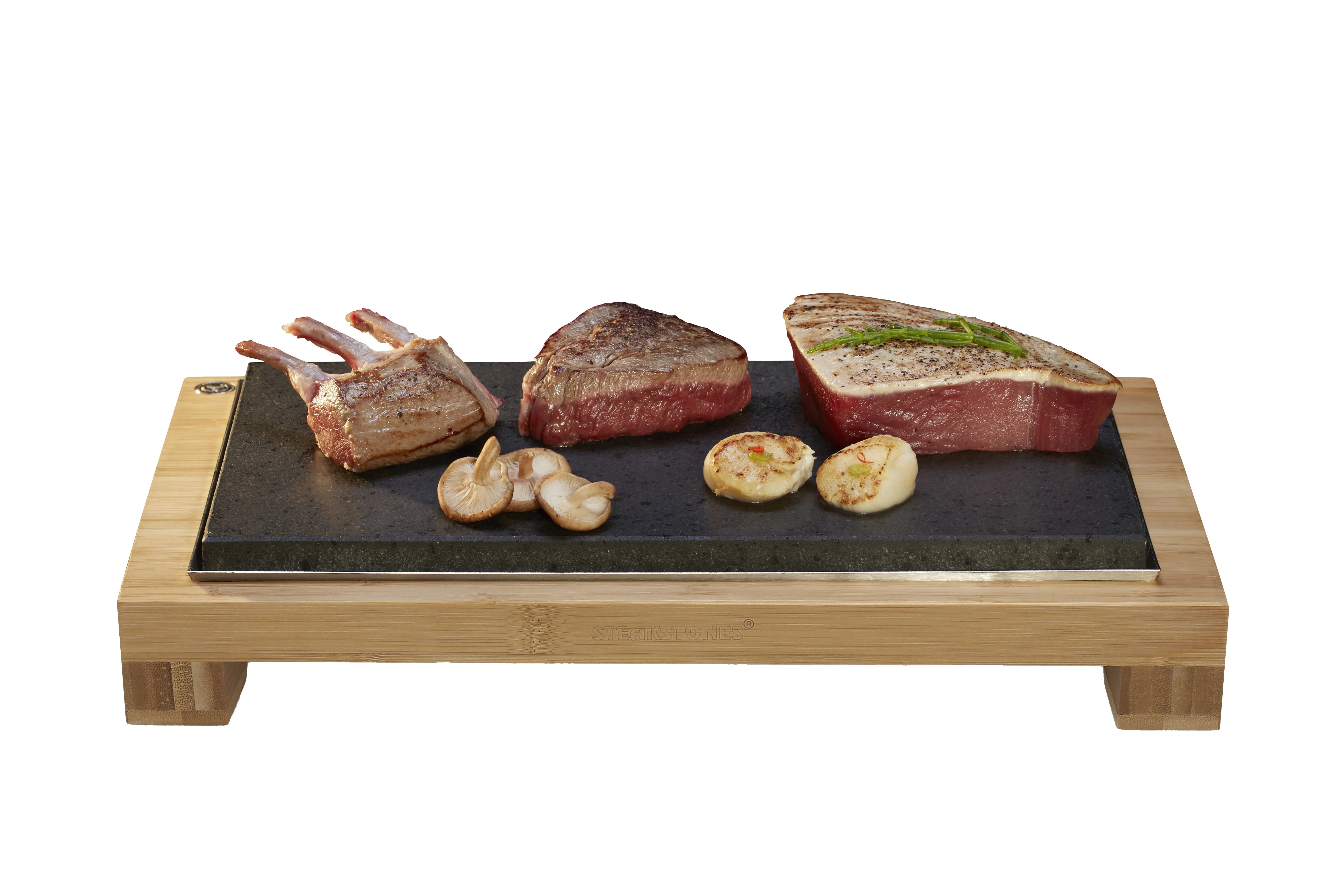 The SteakStones Raised Sharing Steak Plate
